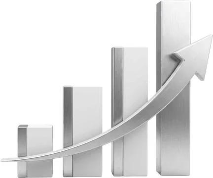 Graph showing increasing business performance. 스톡 일러스트