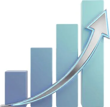 Graph showing increasing business performance and growth. 库存插图