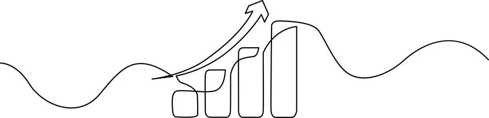 Graph showing progressive growth Vector Stock Illustration