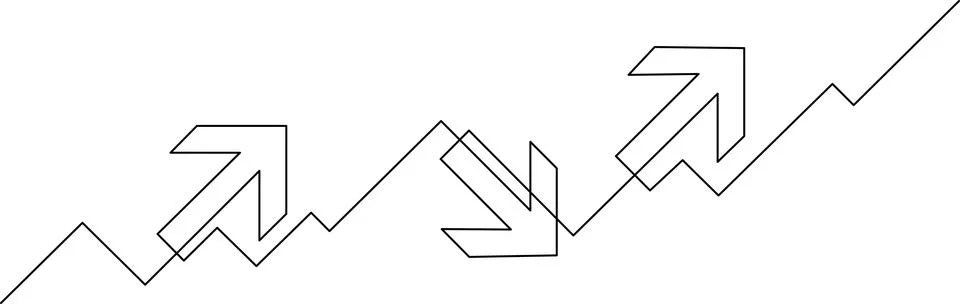 Graph showing progressive increases Vector Stock Illustration