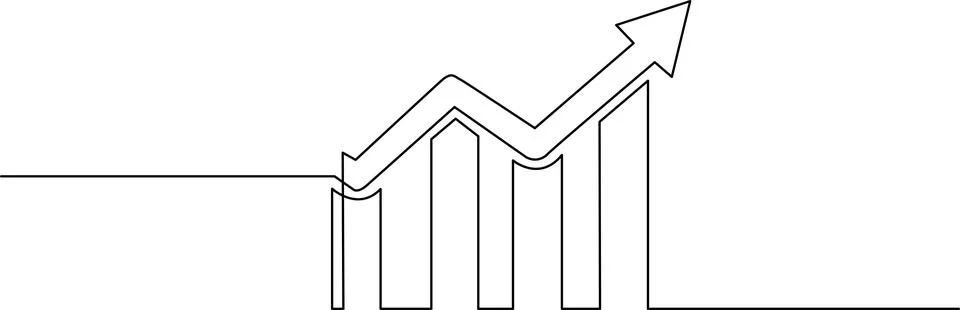 Graph showing a sharp increase in data with a significant upward trend. Vecto Stock Illustration