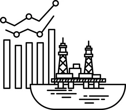 A graph is shown with a line that is going down Stock Illustration
