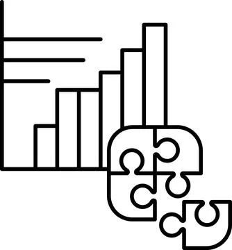 A graph is shown with a puzzle piece missing Stock Illustration