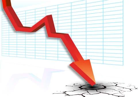 The graph shows the fall Stock Illustration