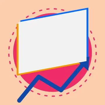 Graph shows increasing amount in a presentation. Chart displays increase and イラスト素材