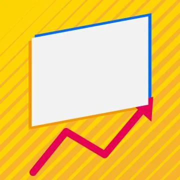 Graph shows increasing amount in a presentation. Chart displays increase and イラスト素材