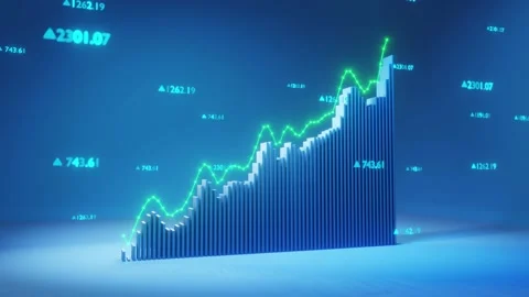 The graph shows the stock up. Stock Footage 219928143