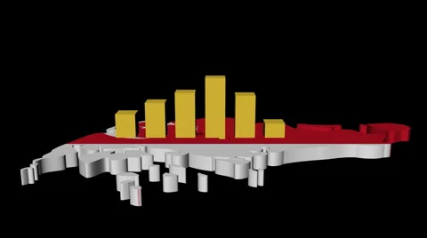 Graph on Singapore map flag animation Stock Footage