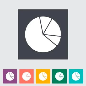 Graph single flat icon. Stock Illustration