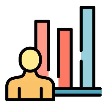 Graph skills icon vector flat Illustrazione stock