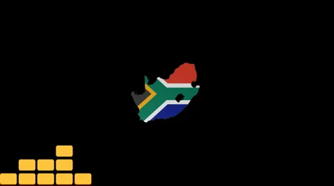 Graph with South Africa map flag animation Stock Footage 3973579