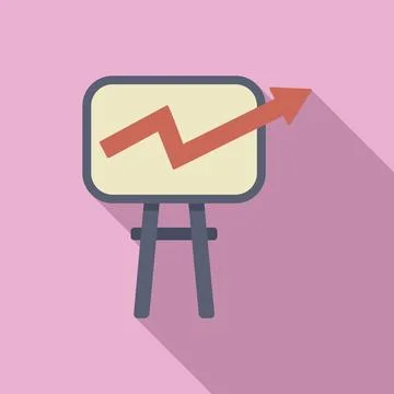 Graph speech board icon flat vector. Social strategy Stock Illustration