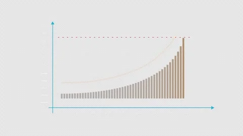 Graph stock chart.2D animation PNG Alpha Stockbeeldmateriaal 329064800