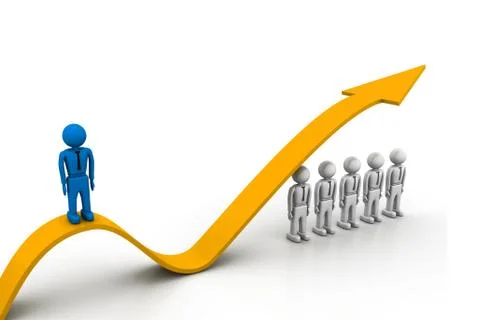 Graph of success with people Stock Illustration
