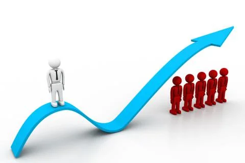 Graph of success with people Stock Illustration