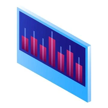 Graph table icon, isometric style イラスト素材