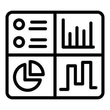 Graph table icon outline vector. Business team Illustrazione stock