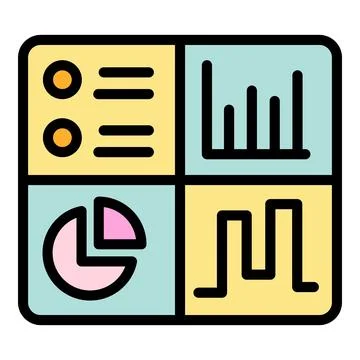 Graph table icon vector flat Illustrazione stock