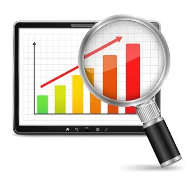 Graph in Tablet PC Stock Illustration