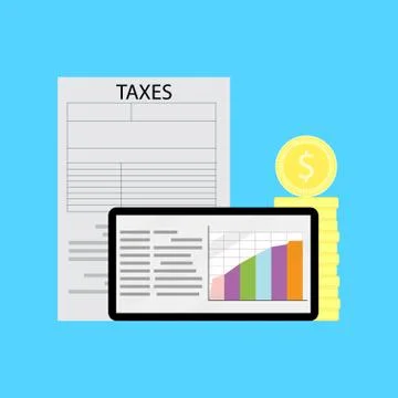 Graph of tax statistics vector Stock Illustration