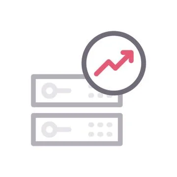 Graph thin line colour icon Stock Illustration
