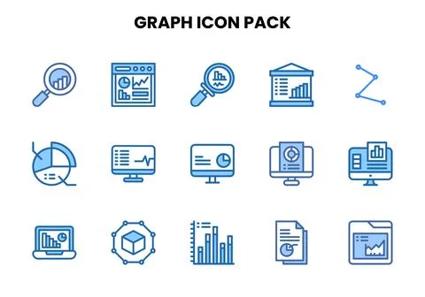 Graph Two Colour Scalable Icons Pack イラスト素材