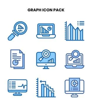 Graph Two Colour Scalable Icons Pack Stockillustratie