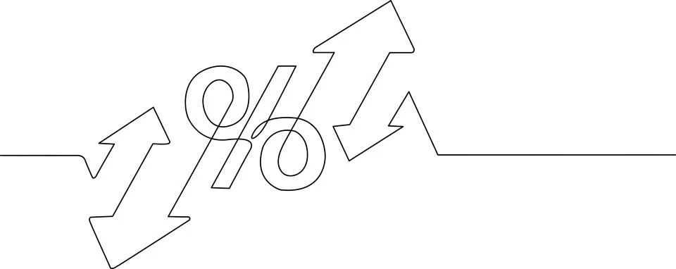 Graph with upward trend indicators Vector Illustrazione stock