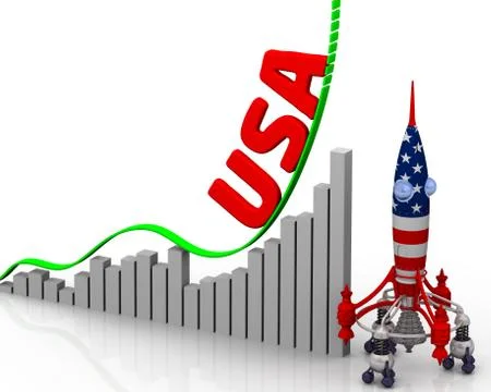 The graph of the USA success Ilustração Stock
