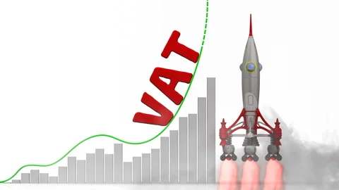 The graph of VAT (Value Added Tax) growth Stockbeeldmateriaal 132739073