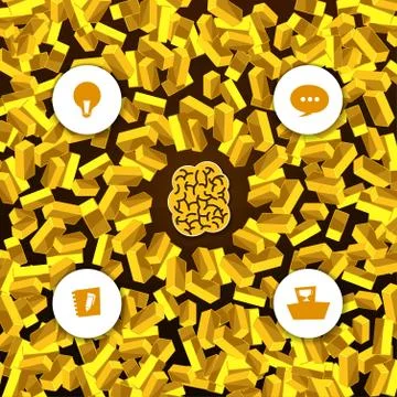 Graph vector element gold  brain Stock Illustration