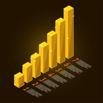 Graph vector element gold. Stock Illustration