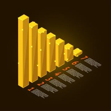 Graph vector element gold. Stock Illustration