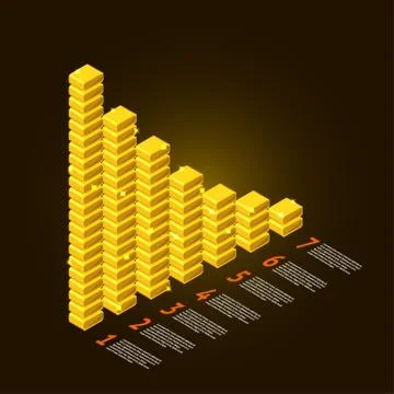 Graph vector element gold. Stock Illustration