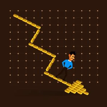 Graph vector element gold. Stock Illustration