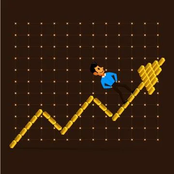 Graph vector element gold. Stock Illustration