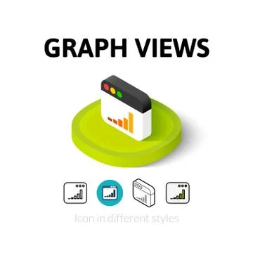 Graph views icon in different style Illustrazione stock