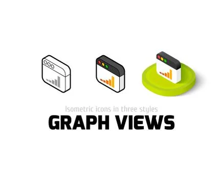 Graph views icon in different style Stock Illustration