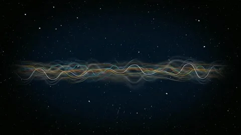 Graph of wavelengths dancing in outer space. Stock-Footage 253544579