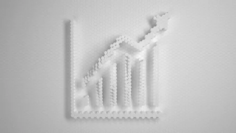 A graph on a white monochrome background. Statistics, Stock Exchange, diogram. U Stock Footage 159815594