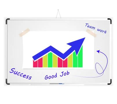 Graph on whiteboard graphic vector eps 10 Stock Illustration