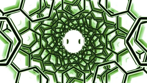 Graphene atom nanostructure animation. Design. Nanotube in form of honeycomb Stock Illustration