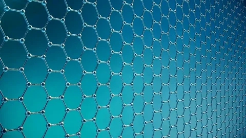 Graphene Atomic Structure Hexagonal Carbon Lattice 3D Render in 4K Stock Footage 341506307