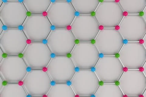 Graphene atomic structure on white background Stock Illustration