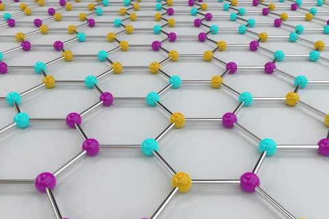 Graphene atomic structure on white background Stock Illustration