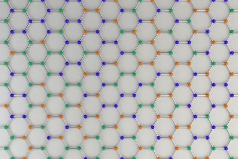 Graphene atomic structure on white background Illustrazione stock
