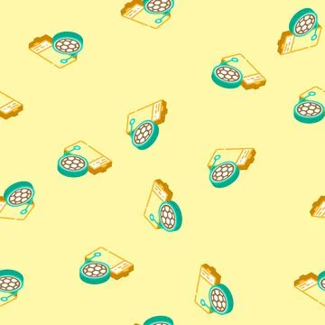 Graphene battery isometric icon seamless pattern Illustrazione stock