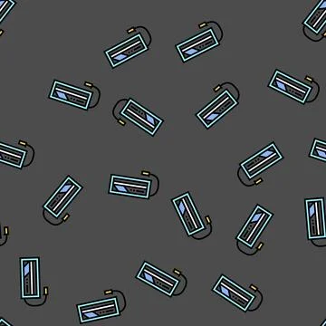 Graphene battery vector seamless pattern Illustrazione stock