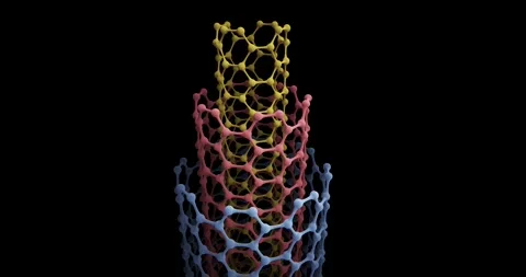 Graphene carbon nanotubes. 3D rendering Stock Footage 264575464