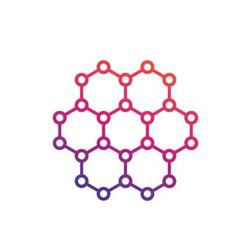 Graphene, carbon structure vector illustration Stock Illustration
